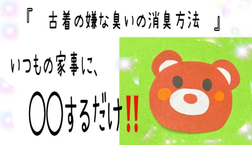「古着の嫌な臭いの消臭方法！いつもの家事に、○○するだけ‼